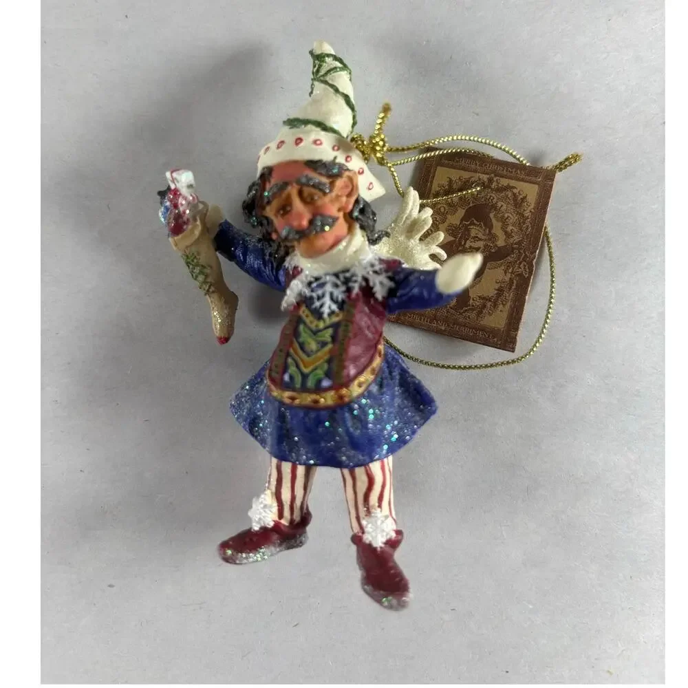 RARE Demdaco Drolleries 2003 Uncle Sam Patriotic Elf Christmas Ornament 4